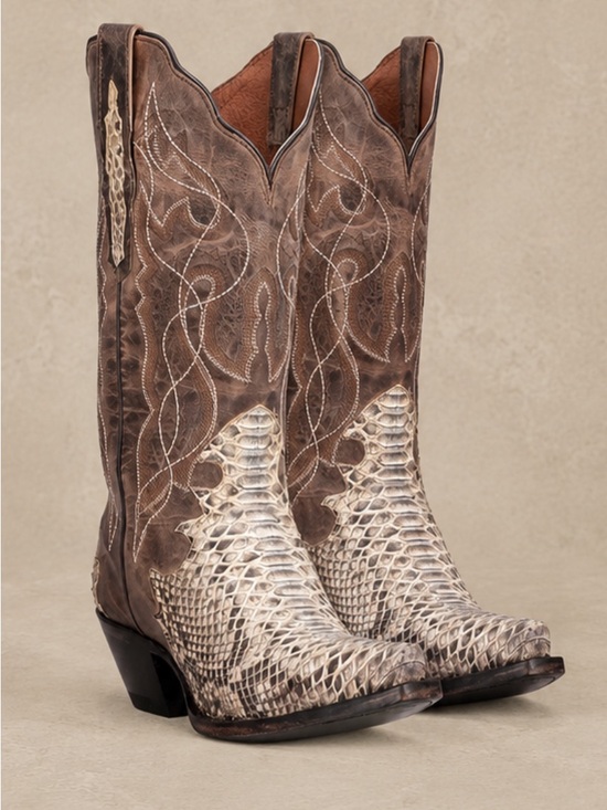 Dan Post Shoes - DanPost Python Wicked Genuine Snakeskin Leather Western Cowgirl Cowboy Boots 7